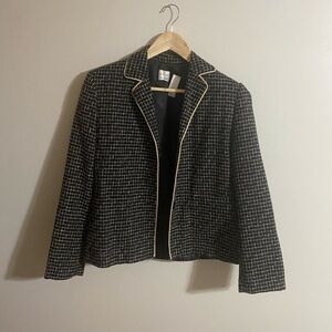 Women's Black and Tan Checkered Blazer